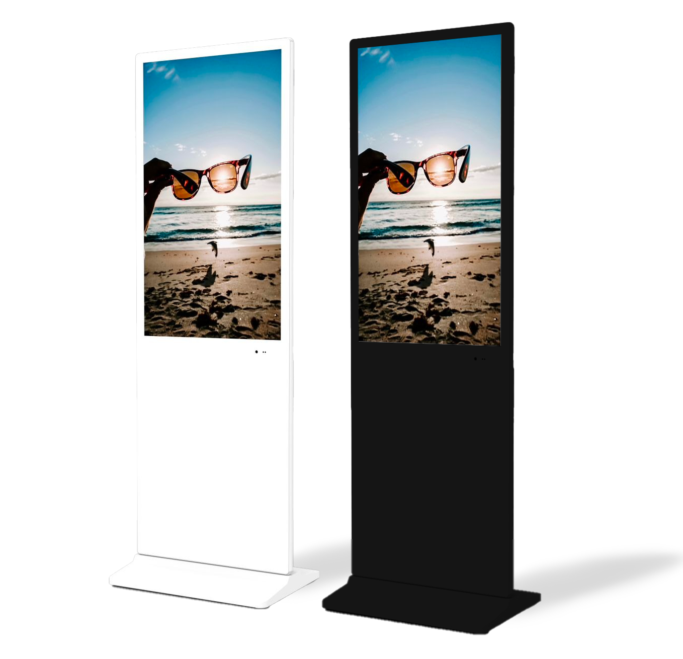 Digital Signage Stele mit Player, 43" - 65", einseitig, optional Touch-Funktion