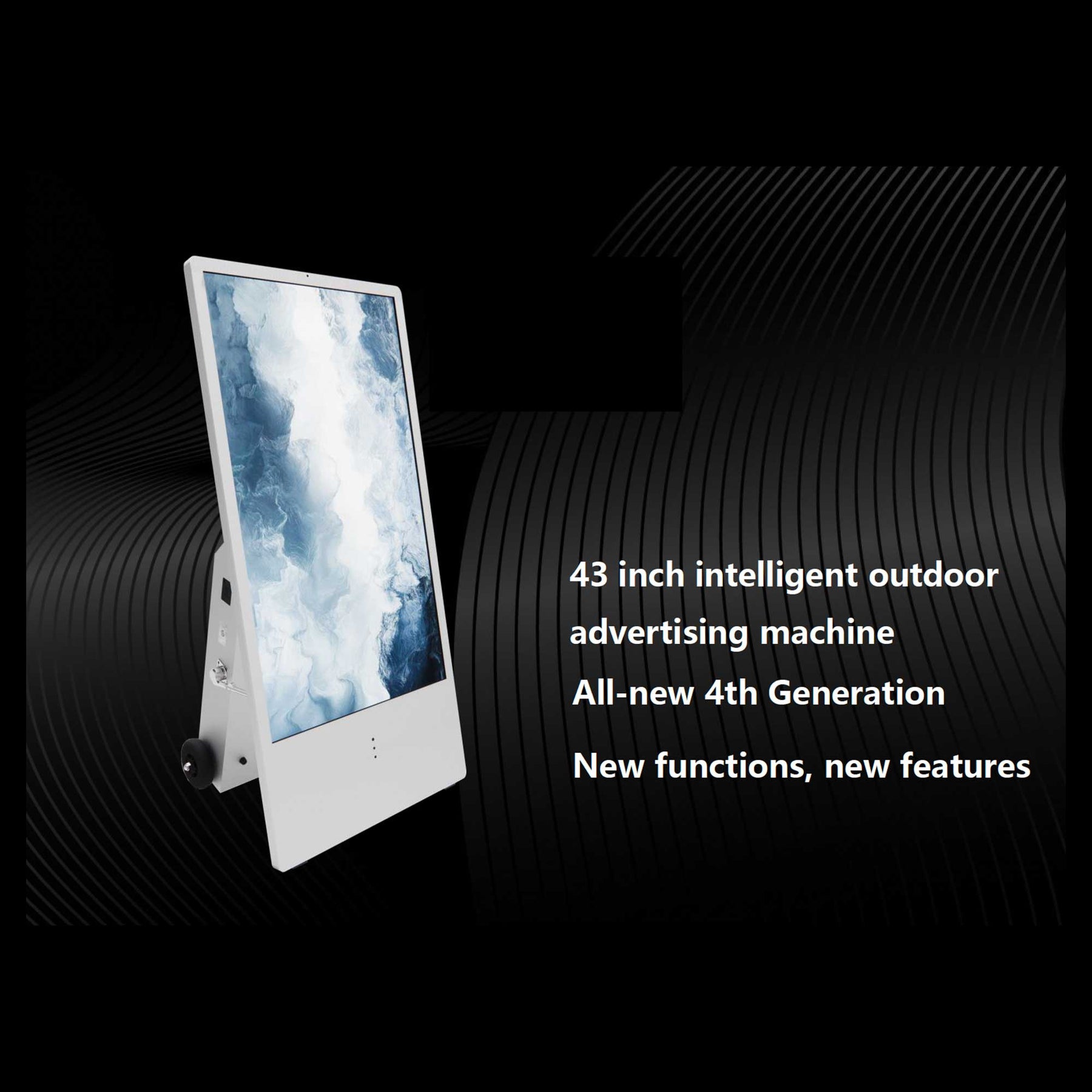 Mobile digital outdoor customer stopper 43 inches with a powerful battery