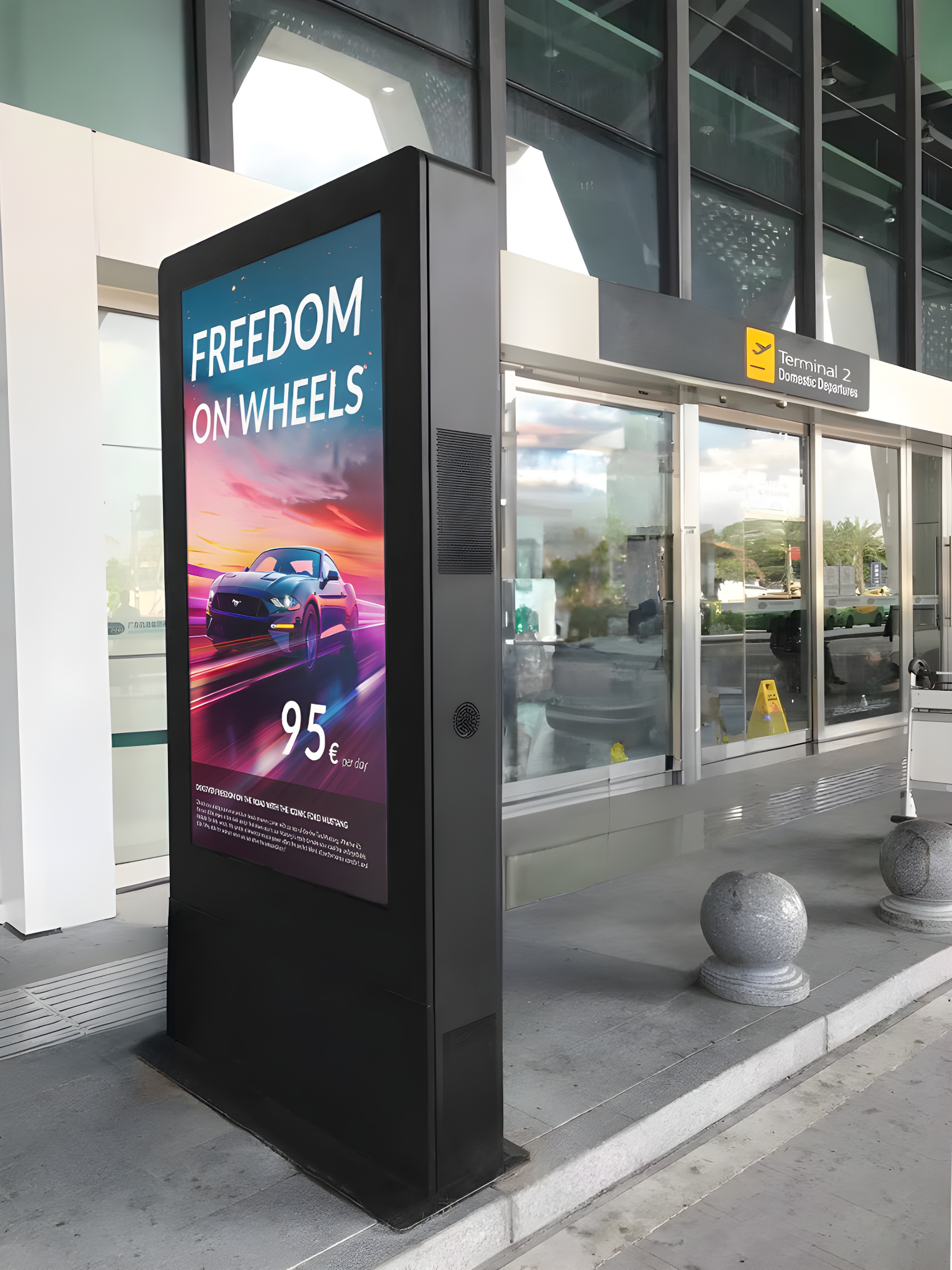 Digital Signage Outdoor Doppelstele mit IP55-Klassifizierung und Player