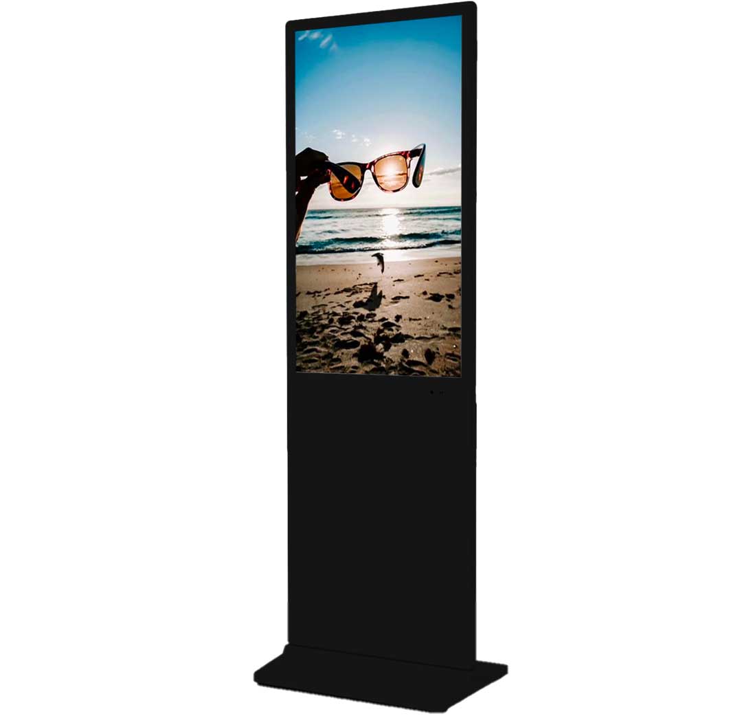 Digital Signage Stele mit Player, 43" - 65", einseitig, optional Touch-Funktion