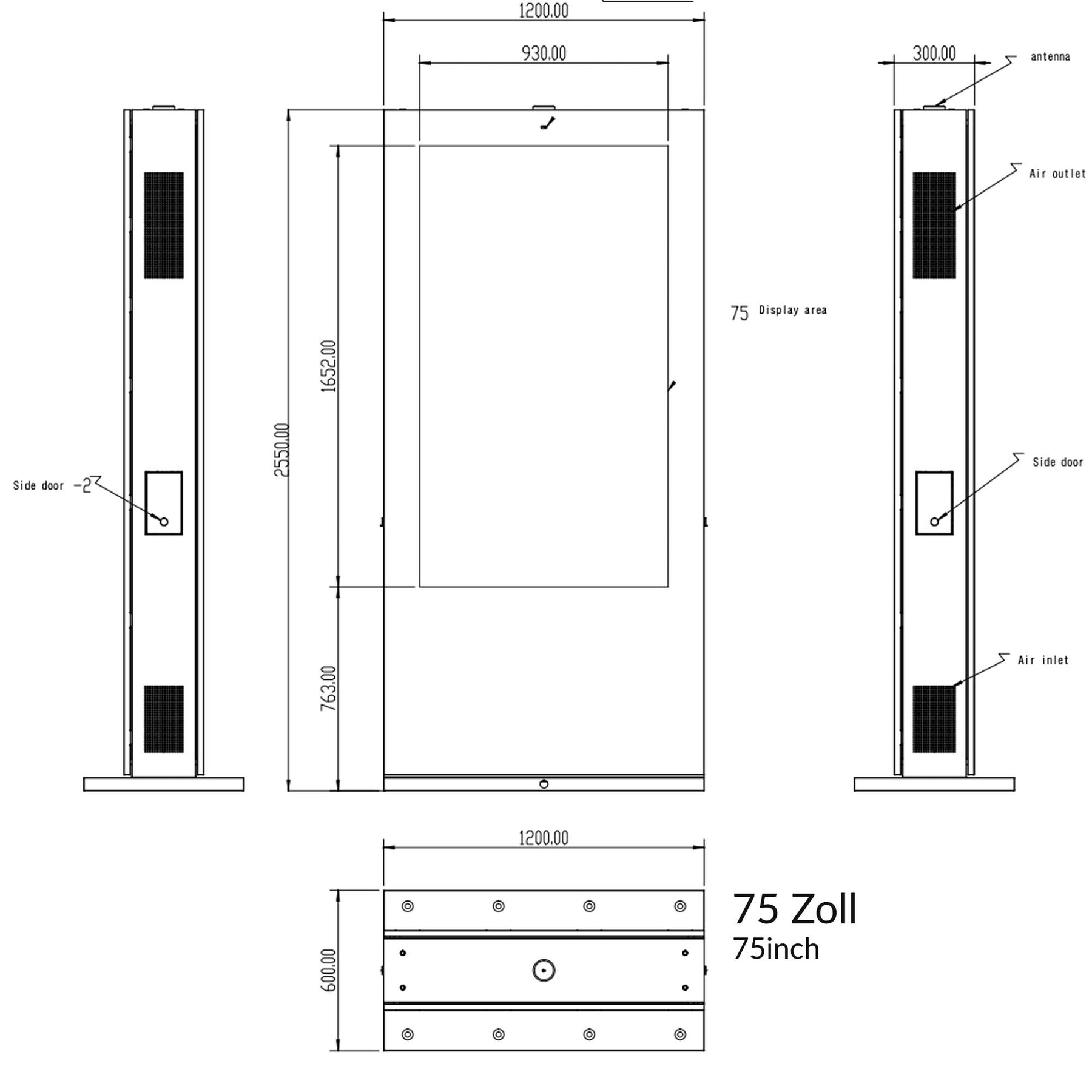 Digital Signage Outdoor Doppelstele mit IP55-Klassifizierung und Player