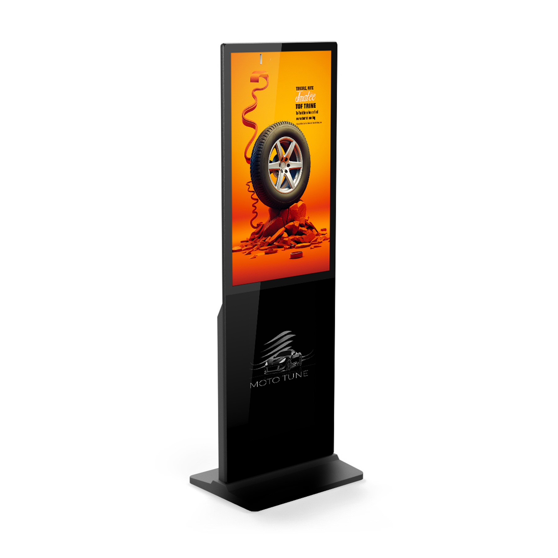 Digital Signage Stele mit Player, 43" - 65", einseitig, optional Touch-Funktion