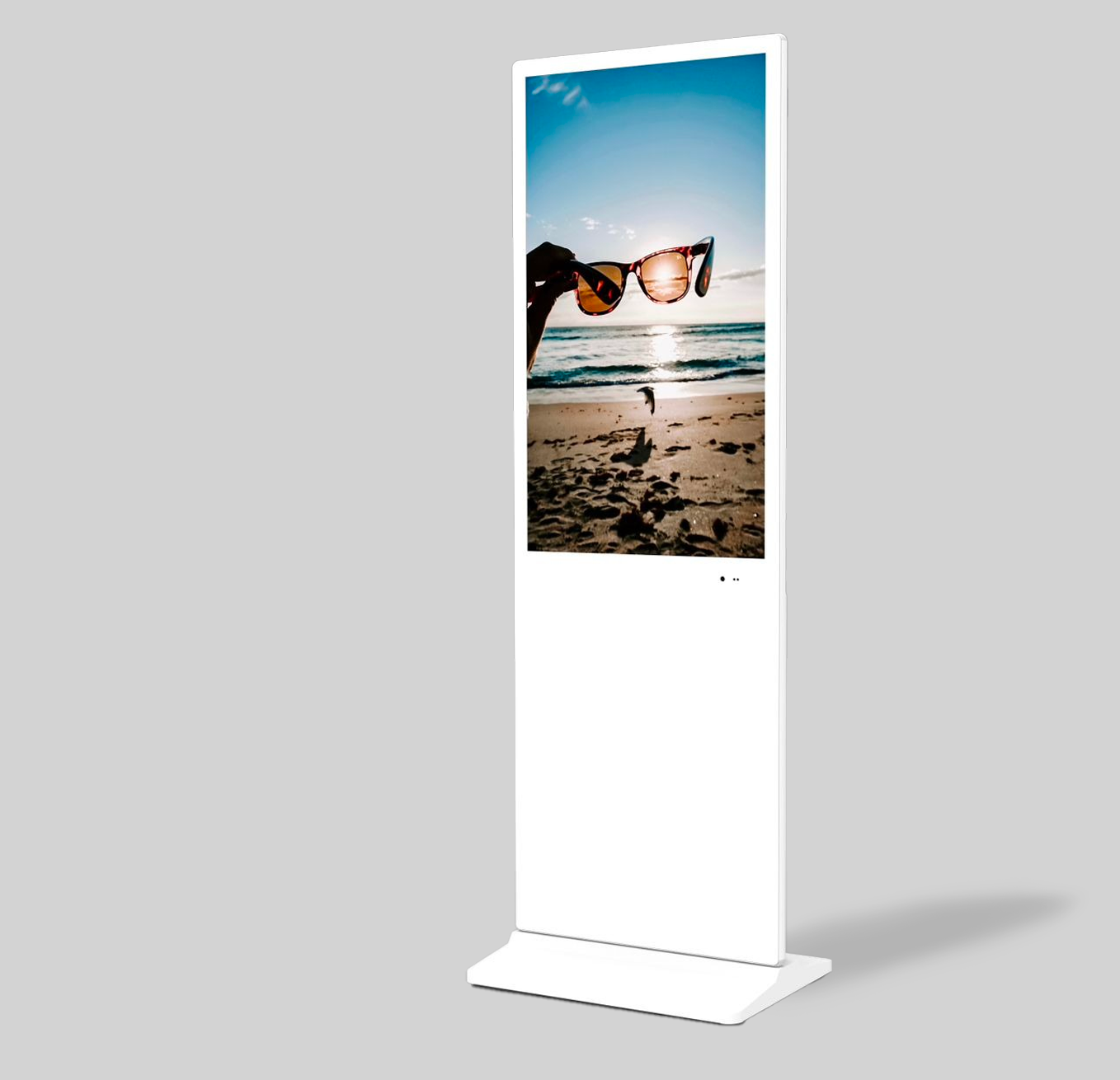 Digital Signage Stele mit Player, 43" - 65", einseitig, optional Touch-Funktion