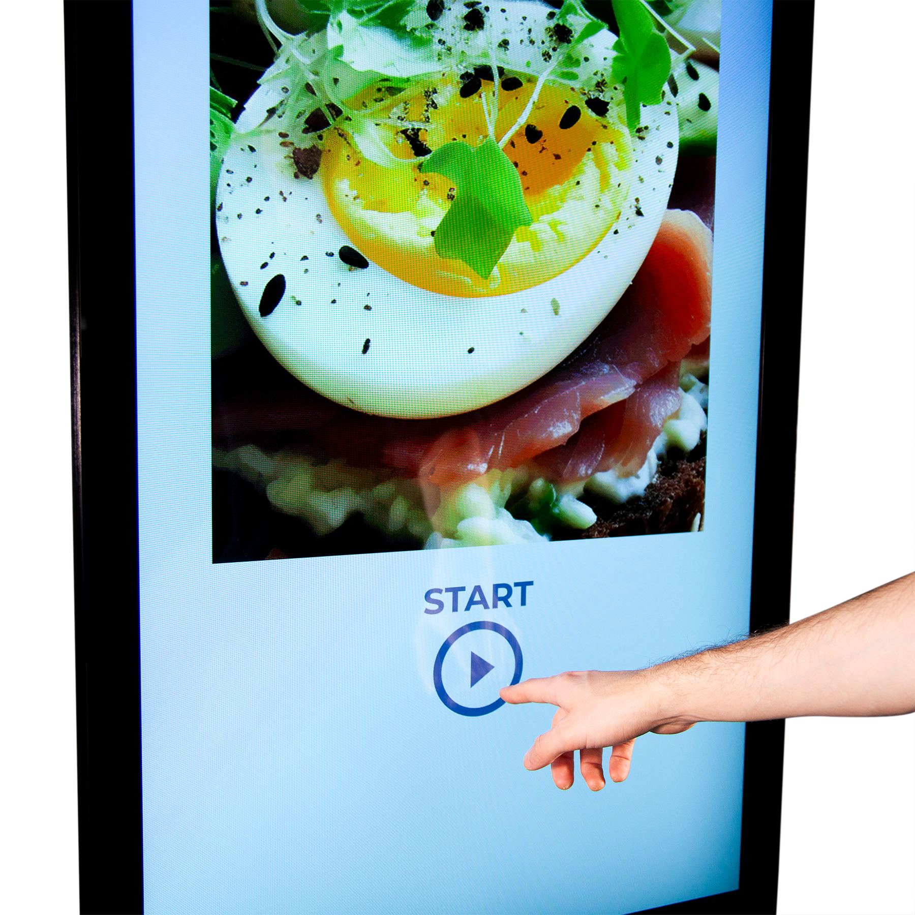 Digital Signage Stele mit Player, 43" - 65", einseitig, optional Touch-Funktion