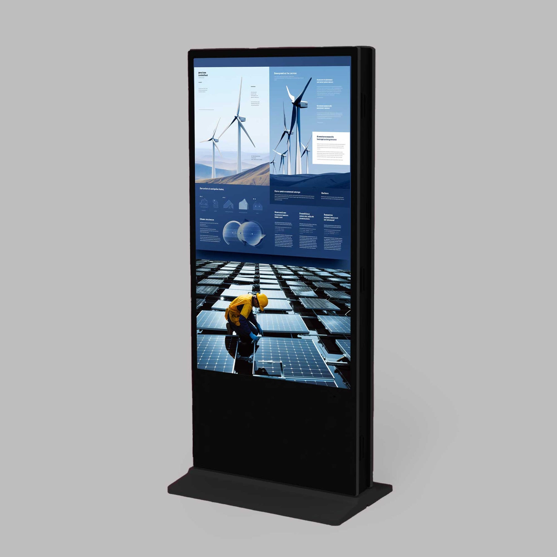 Digital signage stele with player, 43" - 65", one-sided, optional touch function