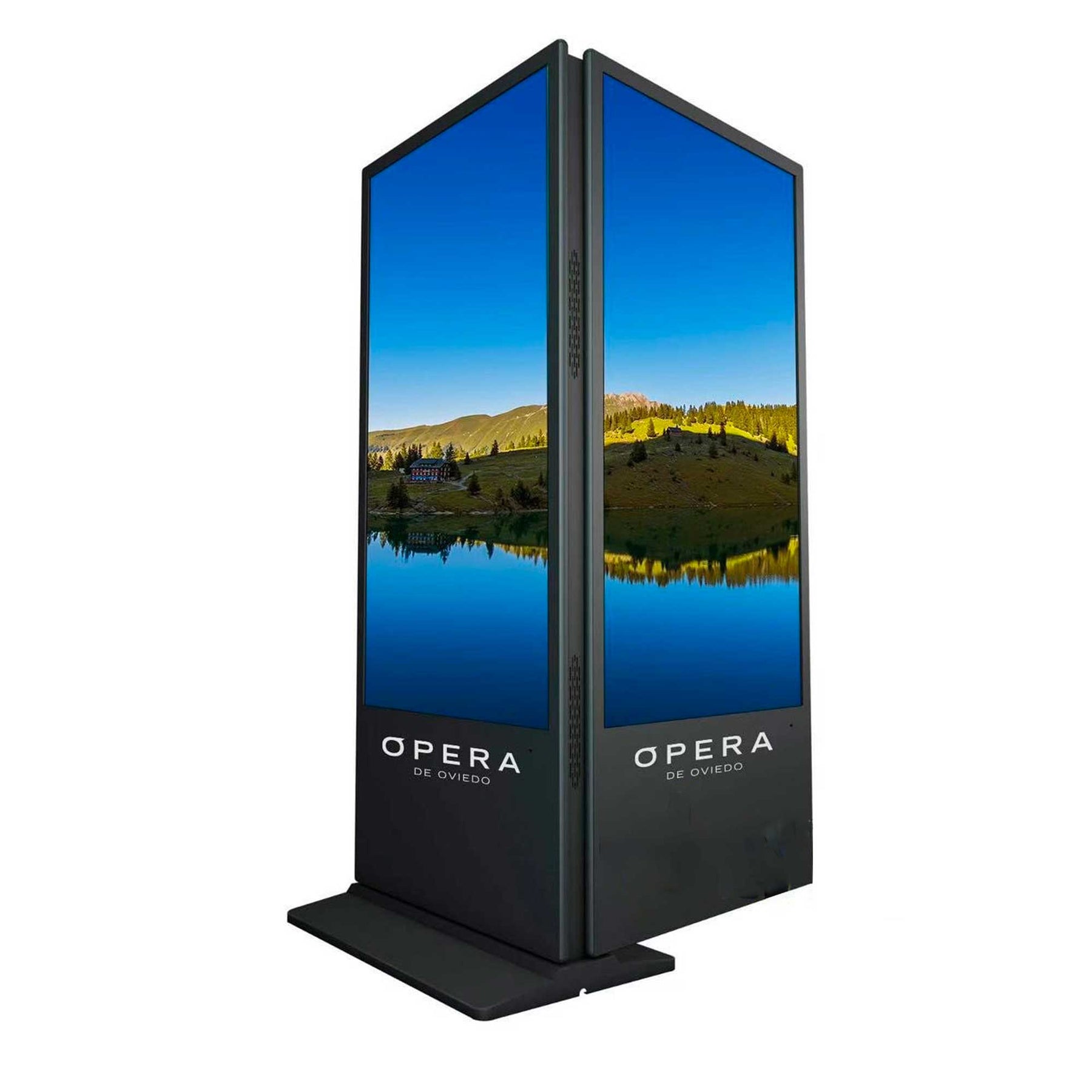 Digital signage stele with player, 43" - 65", one-sided, optional touch function
