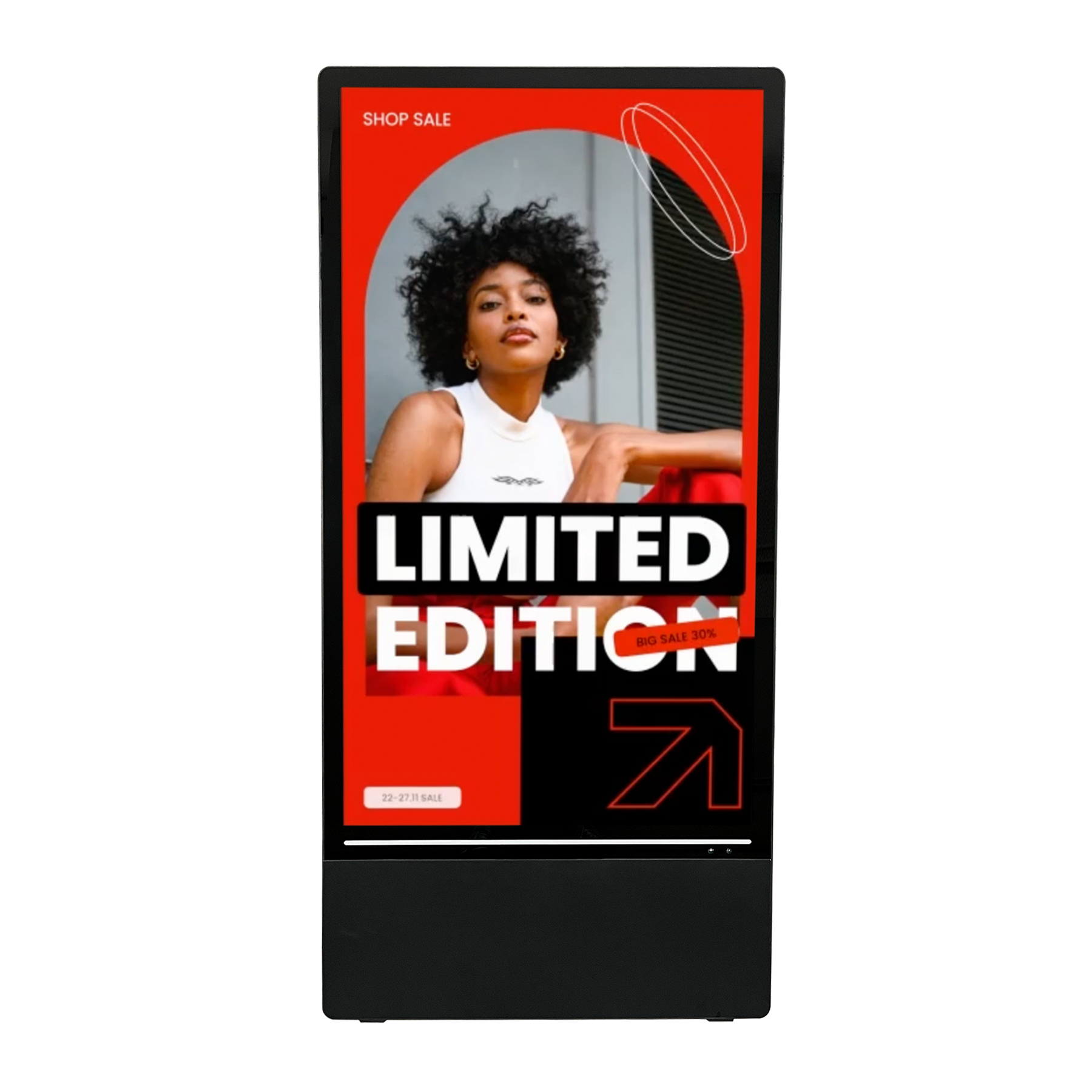 Mietgerät: Mobiles Digital Signage System mit 43 Zoll HighBrightness Display