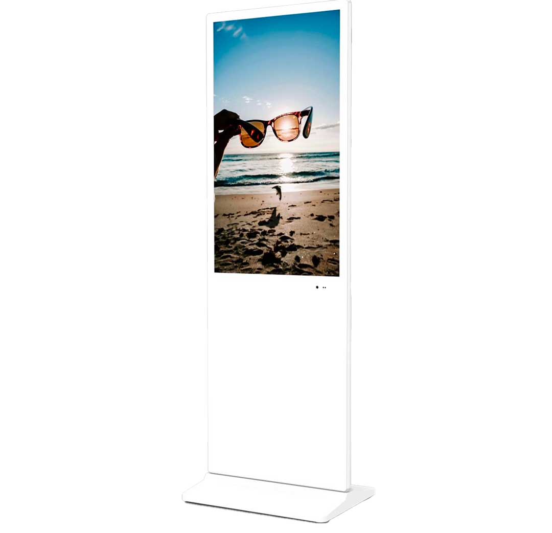 Digital Signage Stele mit Player, 43" - 65", einseitig, optional Touch-Funktion