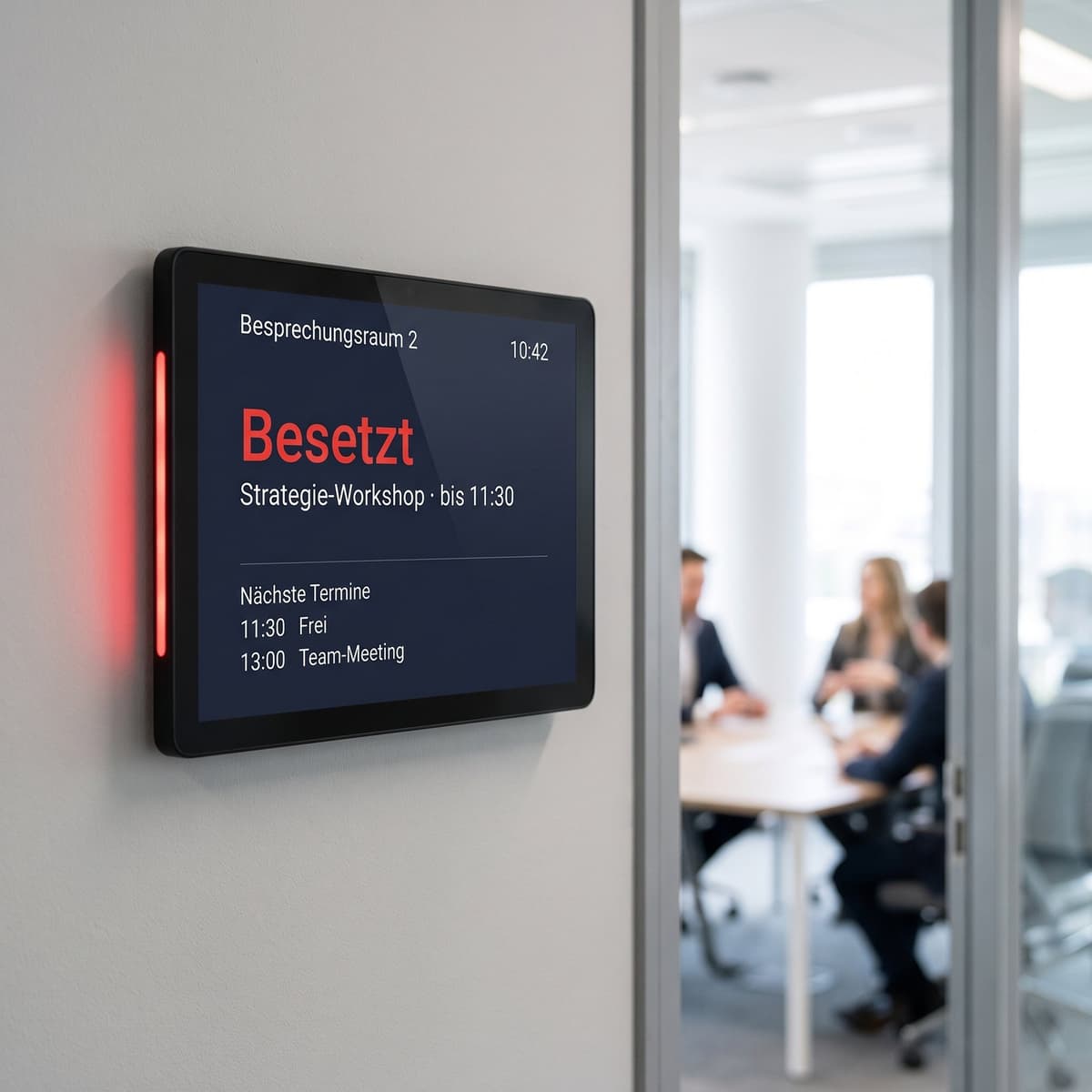 Room Booking Panel with PoE and LED Status Bar 2